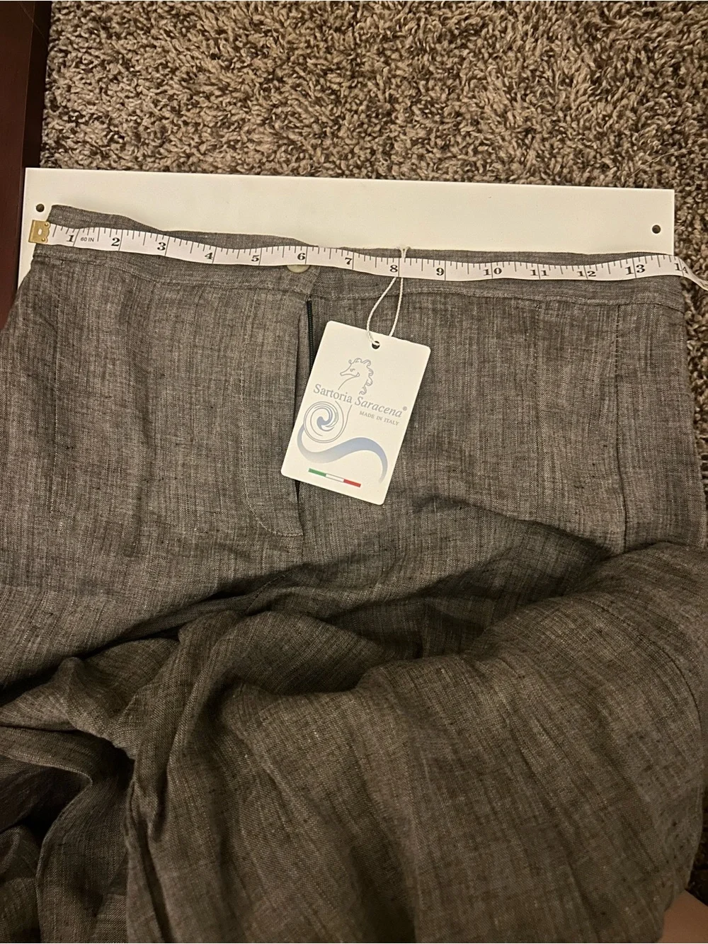 100% Linen Made in Italy NWT Extra Wide Leg Women’s Trouser Pants size Small - Picture 10 of 10